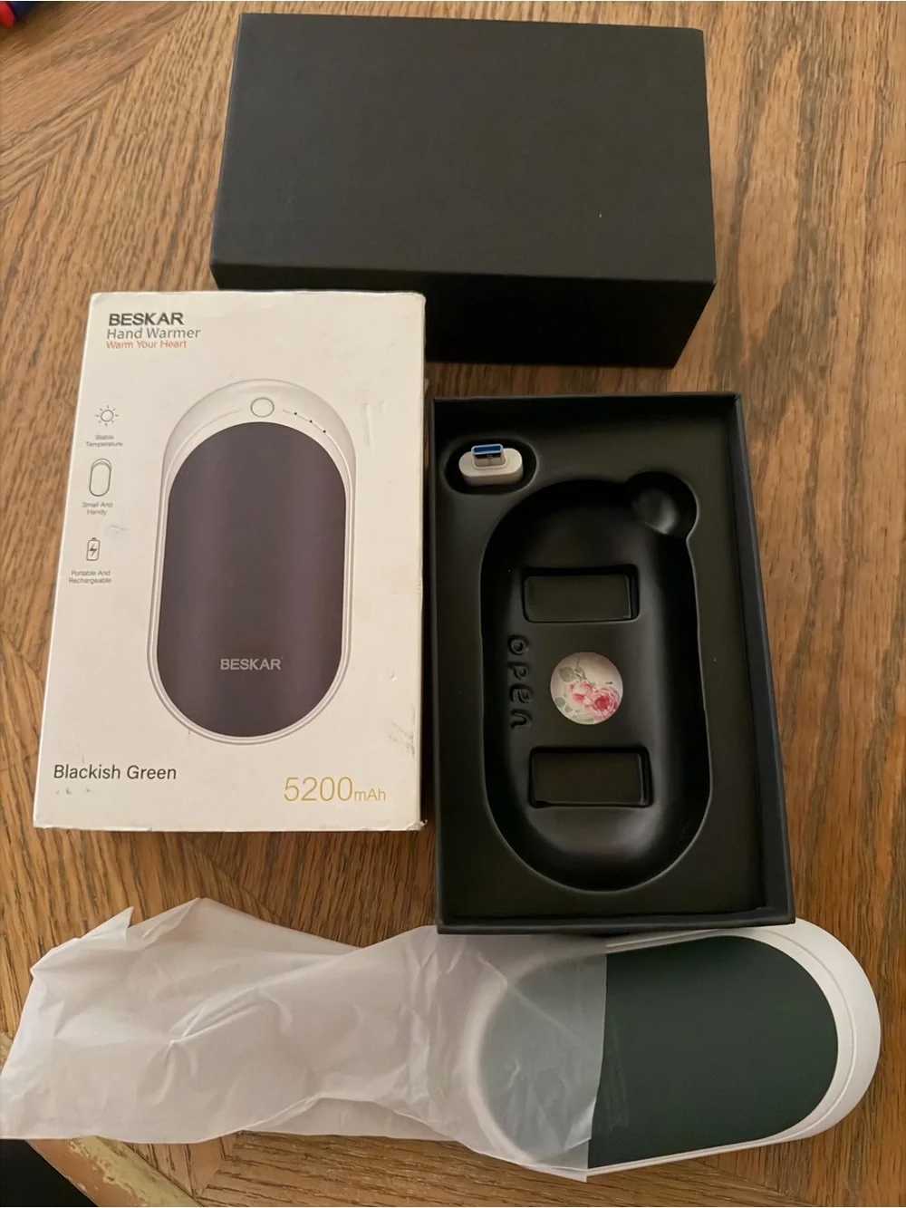 BESKAR • Blackish Green • Hand Warmer - Portable 5200mAh Rechargeable